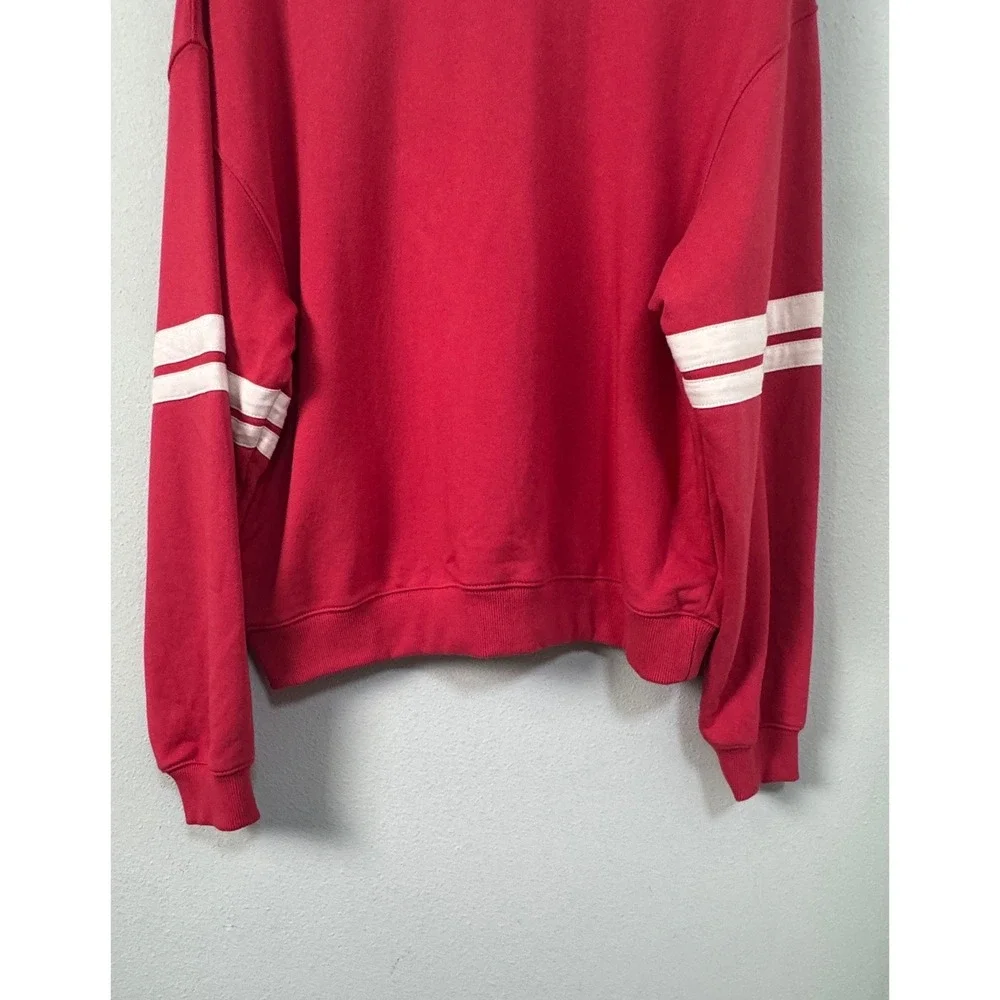 By Together Varsity 67 Pullover Knit Sweater Dusty Red Womens Large NEW